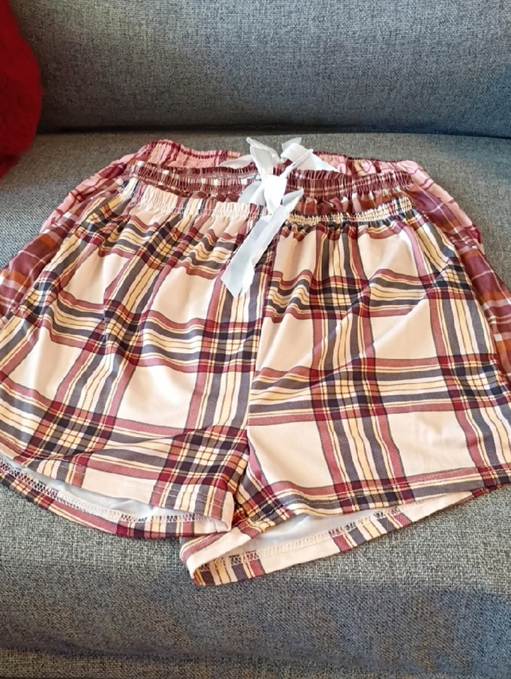 Three Plaid Drawstring  Summer Women’s Sleepwear Shorts